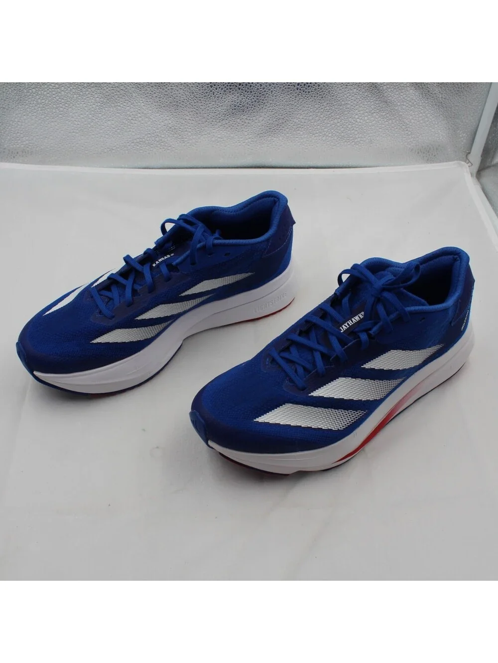 Adidas Adizero SL2 Sz 7 Men / 8 Women Kansas Jayhawks CROYAL/TEPORE/FTWWHT Blue